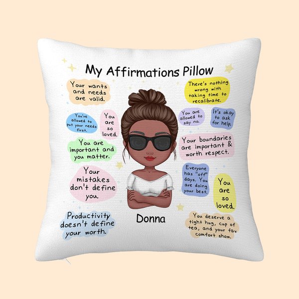 Personalised My Affirmations Daily Reminders Throw Pillow Cover Creative Home Decoration Birthday Gift for Women Girls