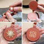 Personalizzato Monogramma Sole Forte Clip magnetica per cappello Supporto per cappello in pelle per borse da viaggio Zaini Portafogli Borse per ragazze Signore Donne
