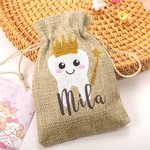 Personalized Tooth Fairy Bag Tooth Fairy Pouch with Cork Glass Jar Gift for Kids