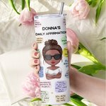 Personalized Daily Positive  Affirmations Mental Health Stainless Steel Tumbler Women Gift
