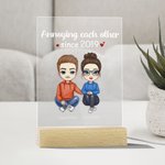 Gepersonaliseerd Elkaar Ergeren Sinds Jaar Acryl Nacht Licht Plaquette Echtpaar Gift Home Decor Bureau Ornament