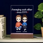 Gepersonaliseerd Elkaar Ergeren Sinds Jaar Acryl Nacht Licht Plaquette Echtpaar Gift Home Decor Bureau Ornament