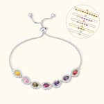 Bracciale personalizzato 1-10 pietre di nascita Bracciale famiglia a forma di goccia per le donne Bracciale nonna mamma Regalo di compleanno Regalo pe