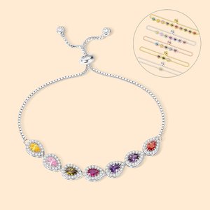 Personalisierte 1-10 Birthstones Familie Armband Drop geformt Birthstone Armband für Frauen Oma Mom Armband Geburtstag Geschenk Muttertag Geschenk
