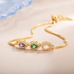 Bracciale personalizzato 1-10 pietre di nascita Bracciale famiglia a forma di goccia per le donne Bracciale nonna mamma Regalo di compleanno Regalo pe