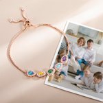 Bracciale personalizzato 1-10 pietre di nascita Bracciale famiglia a forma di goccia per le donne Bracciale nonna mamma Regalo di compleanno Regalo pe