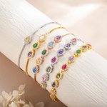 Bracciale personalizzato 1-10 pietre di nascita Bracciale famiglia a forma di goccia per le donne Bracciale nonna mamma Regalo di compleanno Regalo pe