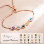 Bracciale personalizzato 1-10 pietre di nascita Bracciale famiglia a forma di goccia per le donne Bracciale nonna mamma Regalo di compleanno Regalo pe