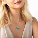 Personalised Dolphin Crystal Necklace Ocean Wave Heart Necklace Gift for Her Birthday Mother's Day Gift