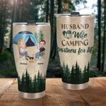 Gepersonaliseerde echtgenoot en echtgenote camping partners voor het leven gebogen Tumbler Gifts voor kamperen koppels