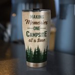 Personalised Making Memories One Campsite at A Time Curved Tumbler Valentine's Day Anniversary Gift for Camping Couple