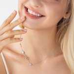 Personalised Cute Pet Paw Initial Sideway Necklace Jewellery for Women Girlfriend Sister Birthday Anniversary