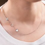 Personalised Cute Pet Paw Initial Sideway Necklace Jewellery for Women Girlfriend Sister Birthday Anniversary
