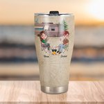 Personnalisé Je veux te tenir la main à 80 ans et te dire Baby Let's Go Camping Curved Tumbler Cadeau pour couple de campeurs