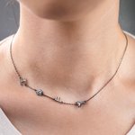 Personalised Cute Pet Paw Initial Sideway Necklace Jewellery for Women Girlfriend Sister Birthday Anniversary