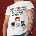 Personalized Happy Father's Day To The World Best Dog Dad I Woof You T-shirt  for Dog Owner