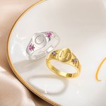 Personalizada de plata de ley Piedras preciosas Birthstones Signet Elegante Anillo Inicial Anillo Dainty