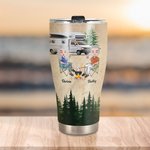 Personalizzato Voglio tenere la tua mano a 80 anni e dire Baby Let's Go Camping Tumbler curvo Regalo per una coppia di campeggiatori