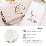 Personalized Floral Letter Embroidered Linen Napkins Gift for Wedding Party Arrangement
