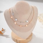 Personalised Cute Pet Paw Initial Sideway Necklace Jewellery for Women Girlfriend Sister Birthday Anniversary