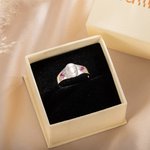 Personalizada de plata de ley Piedras preciosas Birthstones Signet Elegante Anillo Inicial Anillo Dainty