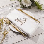 Personalized Floral Letter Embroidered Linen Napkins Gift for Wedding Party Arrangement