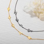 Personalised Cute Pet Paw Initial Sideway Necklace Jewellery for Women Girlfriend Sister Birthday Anniversary