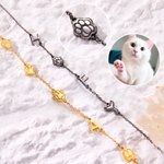 Personalised Cute Pet Paw Initial Sideway Necklace Jewellery for Women Girlfriend Sister Birthday Anniversary
