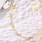 Personalised Cute Pet Paw Initial Sideway Necklace Jewellery for Women Girlfriend Sister Birthday Anniversary