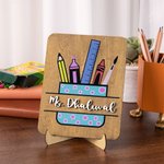 Personalised Teacher Desktop Sign Stationery 3D Teacher Name with Stand Handmade for Teacher Appreciation Gift