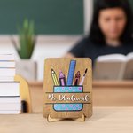 Personalised Teacher Desktop Sign Stationery 3D Teacher Name with Stand Handmade for Teacher Appreciation Gift