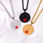 Personalised Engraved Emergency Medical ID Family Tree Stainless Steel Necklace for Women Men Grandparents Jewellery