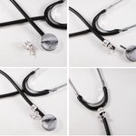 Stetoscopio personalizzato Tag Charm con nome inciso regalo per infermiere medico studente di medicina regali di laurea