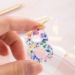 Gepersonaliseerde Paar Verjaardag Cijfers Confetti Dots Acryl Oorbellen Sieraden Verjaardag verklaring Dangles Verjaardag Verjaardag Party Gift voor haar