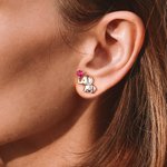Boucles d'Oreilles Personnalisées avec Pierre de Naissance Bijoux en Argent Sterling en Forme d'Éléphant Cadeau d'Anniversaire Noël pour Femme