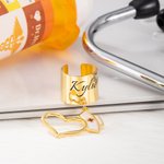Stetoscopio personalizzato Tag Charm con nome inciso regalo per infermiere medico studente di medicina regali di laurea