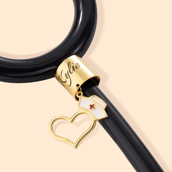 Estetoscopio personalizado ID Tag Charm con nombre grabado Regalo para la enfermera Médico Estudiante de Graduación Regalos