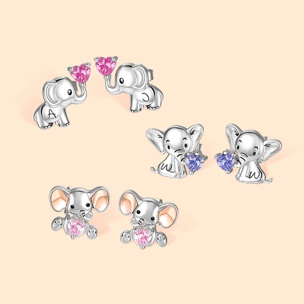 Orecchini personalizzati in argento Sterling con pietra di nascita, regalo di compleanno, regalo di Natale per le donne e le ragazze.