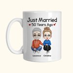 Personalized Just Married Many Years Ago White and Colour Inside Ceramic Mug Valentine's Day Birthday Couple Gift
