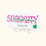 Nombre de la hermandad de mujeres personalizado Placa de cristal acrílico con soporte Regalo de graduación para graduados