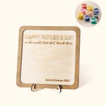 Personalized Handprint Art Craft Wooden Frame with Holder DIY Gift for Dad Keepsake Gift Father's Day Gift from Kids
