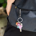 Porte-clés Dinosaure Personnalisé avec Noms Gravé Cadeau Parfait Occasions Spéciales pour Papa et Maman