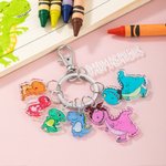 Porte-clés Dinosaure Personnalisé avec Noms Gravé Cadeau Parfait Occasions Spéciales pour Papa et Maman