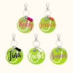 Personalisierte Satz von 2 Tennis Tasche Tag Schlüsselanhänger Tennis Geschenk für Tennisliebhaber Tennis-Team-Mitglied