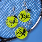 Personalisierte Satz von 2 Tennis Tasche Tag Schlüsselanhänger Tennis Geschenk für Tennisliebhaber Tennis-Team-Mitglied