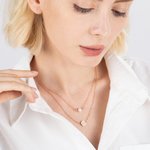 Personalised Pearl Layered Initial Disc Sterling Silver Necklace Birthday Anniversary Christmas Gift for Woman Girlfriend