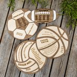 Personalized Basketball Soccer Volleyball Football Coach's Plaque Sports Team 3D Wood Layered Plaque Engraved with Name Message Coach Gift Team Gift