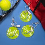 Personalisierte Satz von 2 Tennis Tasche Tag Schlüsselanhänger Tennis Geschenk für Tennisliebhaber Tennis-Team-Mitglied
