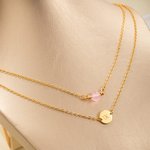 Personalised Pearl Layered Initial Disc Sterling Silver Necklace Birthday Anniversary Christmas Gift for Woman Girlfriend
