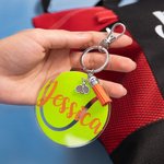 Personalisierte Satz von 2 Tennis Tasche Tag Schlüsselanhänger Tennis Geschenk für Tennisliebhaber Tennis-Team-Mitglied